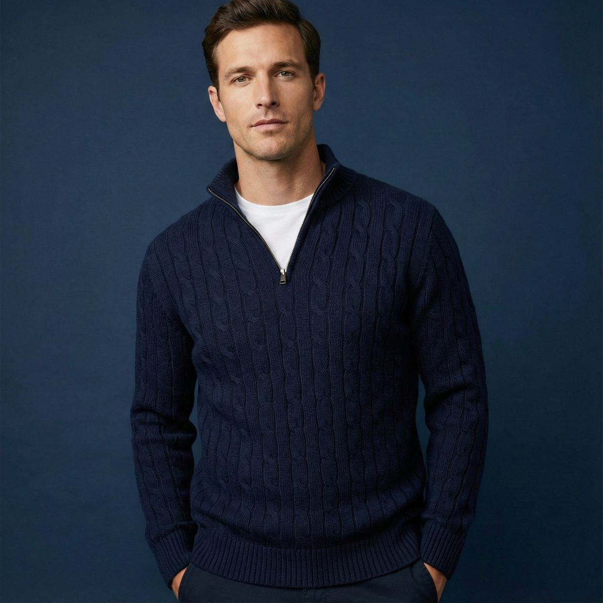 The Milano Quarter-Zip | Soft-Touch Cotton Premium - Montarè Italia